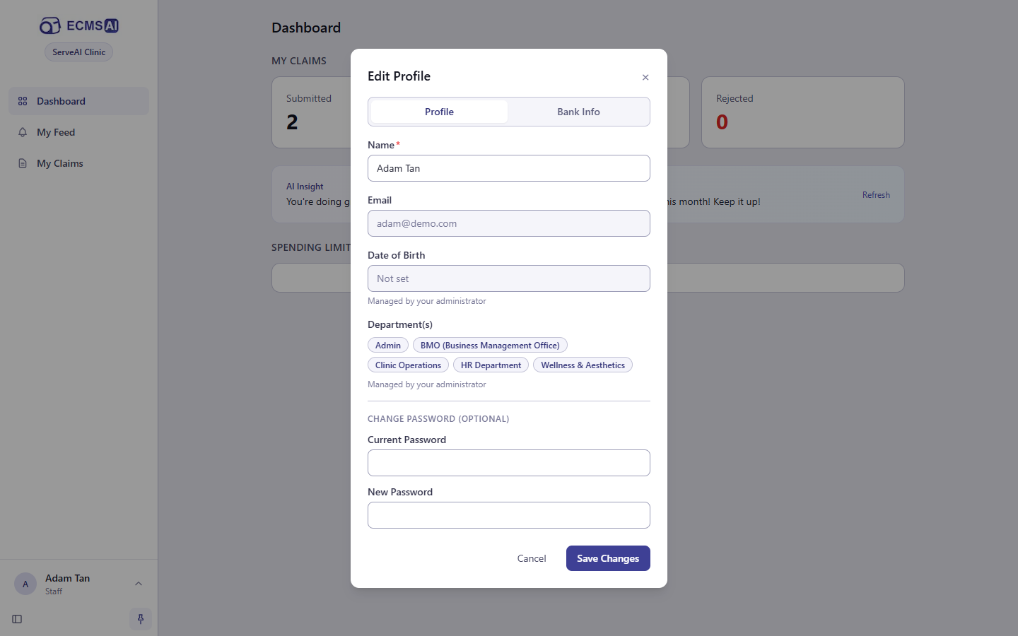 Editing your profile